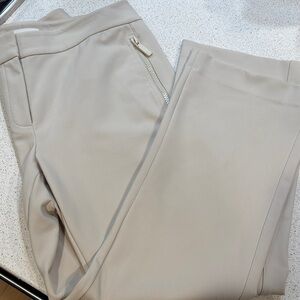 Beige Lafayette 148 Trousers with Zipper Pocket